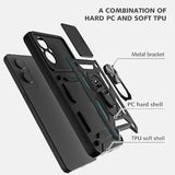 OnePlus Nord N20 5G Case with Slide Camera Cover and 2pcs HD Screen Protector, 360° Rotation Ring Kickstand [Military Grade] Case for OnePlus Nord N20 5G (Black)