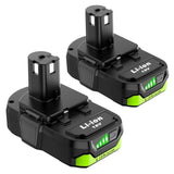2Packs 3.0Ah Battery Replacement For Ryobi 18V Battery P102 P103 P104 P105 P108 P109 P190 Compatible With Ryobi 18V Cordless Power Tools