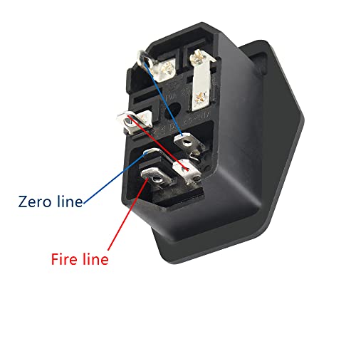 10A 250V Rocker Switch Power Socket Inlet Module Plug 10A Fuse With Indicator Light 2 Pin Iec320 C8 For Household Appliances Or Diy Device2-Pack
