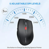Bluetooth Wireless Mouse, 3 Modes Bluetooth 5.0 & 3.0 Mouse 2.4Ghz Ergonomic W
