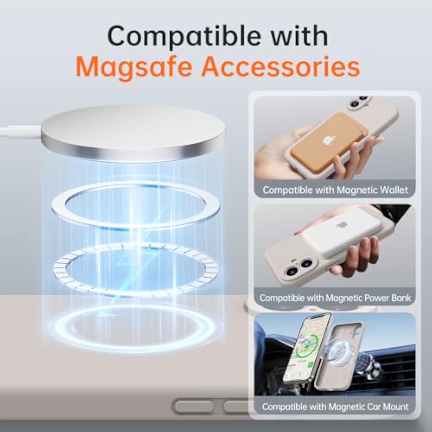 For 16 Case With 2 Screen Protectors - Compatible With Magsafe - Upgraded Camera Protection - Liquid Silicone Protective Phone Case For Men, Women,Girls - Rock Grey