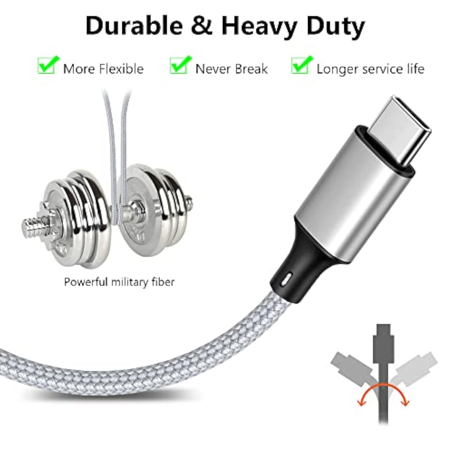 Multi Charging Cable, Usb C Splitter Cable, 3 In 1 Fast Charging Cord With 3 T