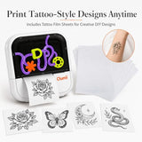 Portable Thermal Tattoo Printer & Label Maker - 3-In-1 Mini Bluetooth Sticker Printer Kit Includes 6 Color Paper Rolls & 10 Tattoo Film Sheets - Inkless Diy Art Printer For Ios & Android