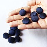Handmade Navy Blue Button Dupion Fabric Covered Round 12 Buttons For S