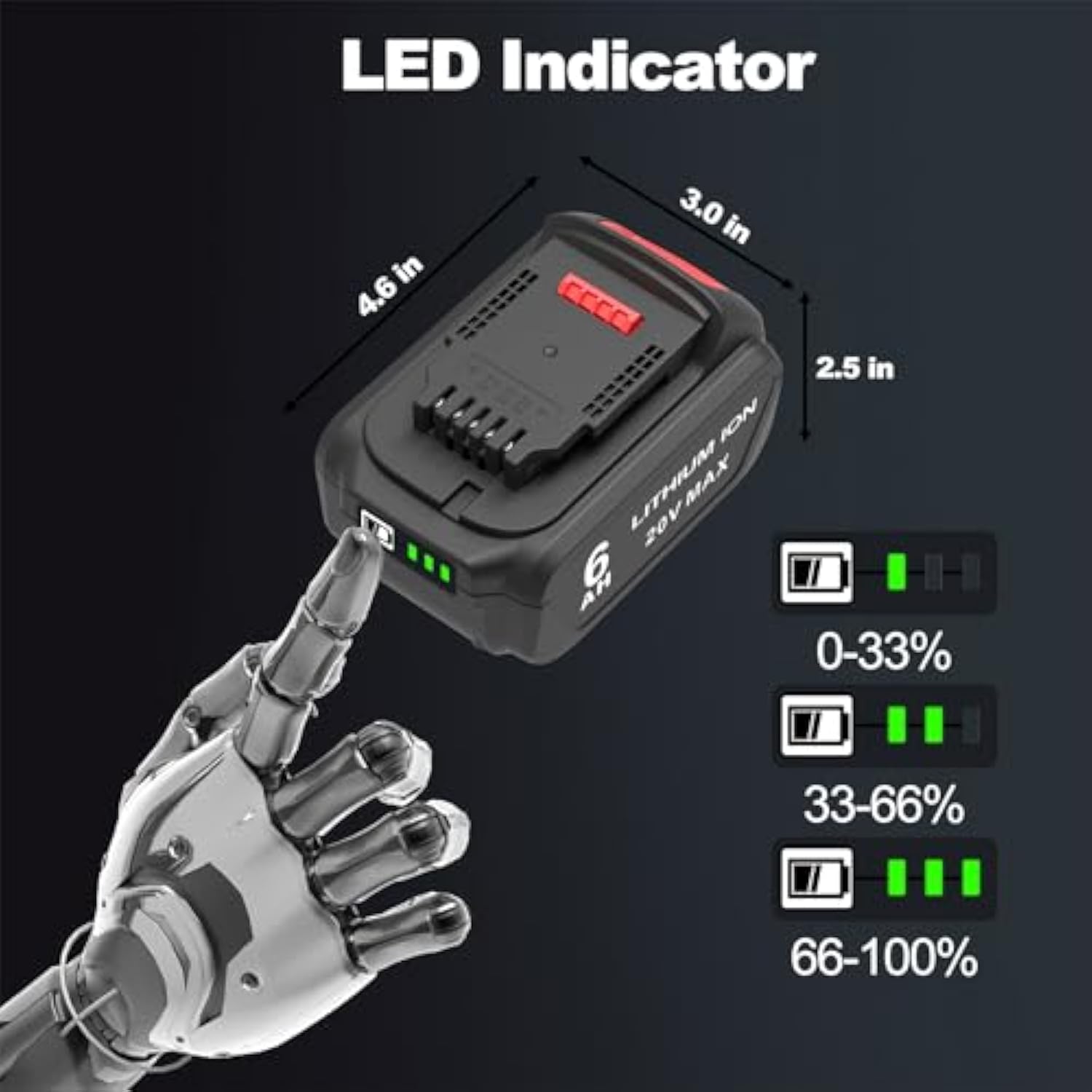 Replacement For Dewalt 20V Battery 6.0Ah 2 Packs, Compatible With Dewalt Dcb200 Dcd Dcf Dcg Series Cordless Power Tools