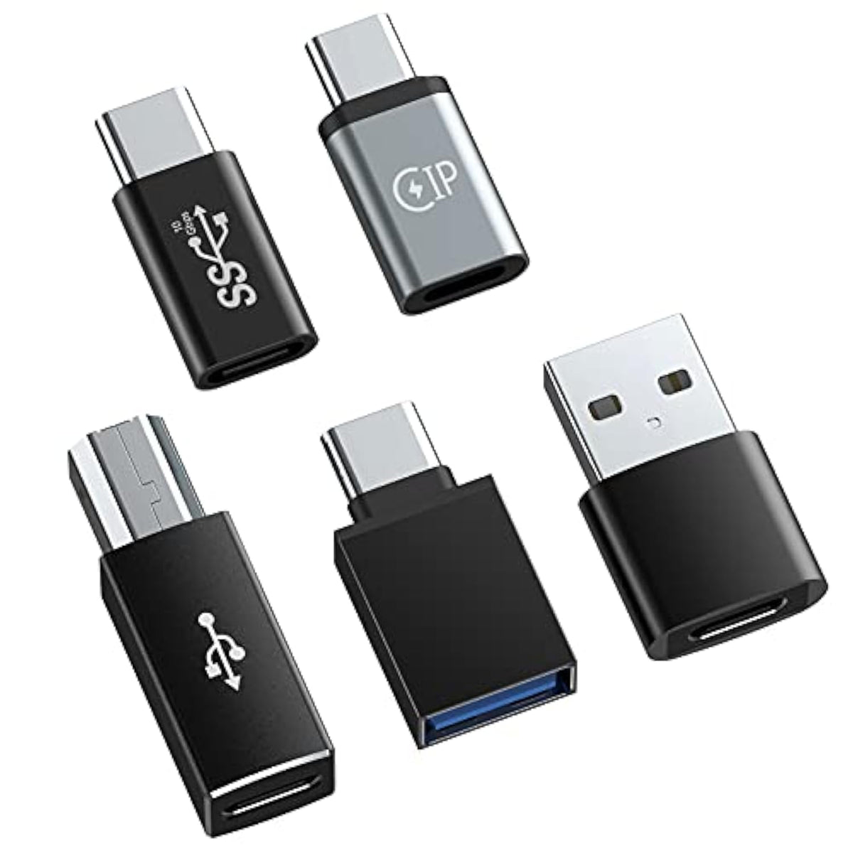 Usb A3.0 To Usb C,C Females To Usb2.0, C To Type C Females,C To Usb B,Iphone Female To Type C Compatible With Iphone 16 15 14,Samsung Galaxy, Laptop (5 Packs)