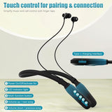 Neckband Bluetooth Headphones, 200H Extra Long Playtime Wireless Stereo Neckband Earbuds with Microphone, Waterproof Balanced Armature Drivers in Ear