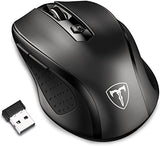2.4G Wireless Mouse Portable Mobile Optical Mouse With Usb Receiver, 5 Adjustable Dpi Levels, 6 Buttons For Notebook, Pc, Laptop, Computer, Macbook - Black - New (Single)