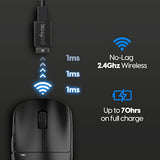 Pulsar Gaming Gears X2 Mini Wireless Gaming Mouse, Ultra Lightweight 1.83 Oz (52 G), Symmetrical, 2.4 Ghz 1 Ms, 26000 Dpi, Optical Sensor Paw3395, Ttc Gold Encoder (Mini, Wireless, Black) (Renewed)