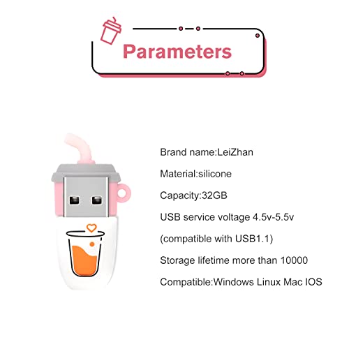 32Gb Cute Usb Flash Drive Computer Memory Stick Funny Usb Pendrive For Teachers, Students, Family And Friends - Brown Coffee