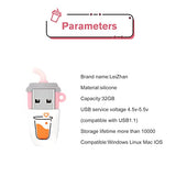 32Gb Cute Usb Flash Drive Computer Memory Stick Funny Usb Pendrive For Teachers, Students, Family And Friends - Brown Coffee
