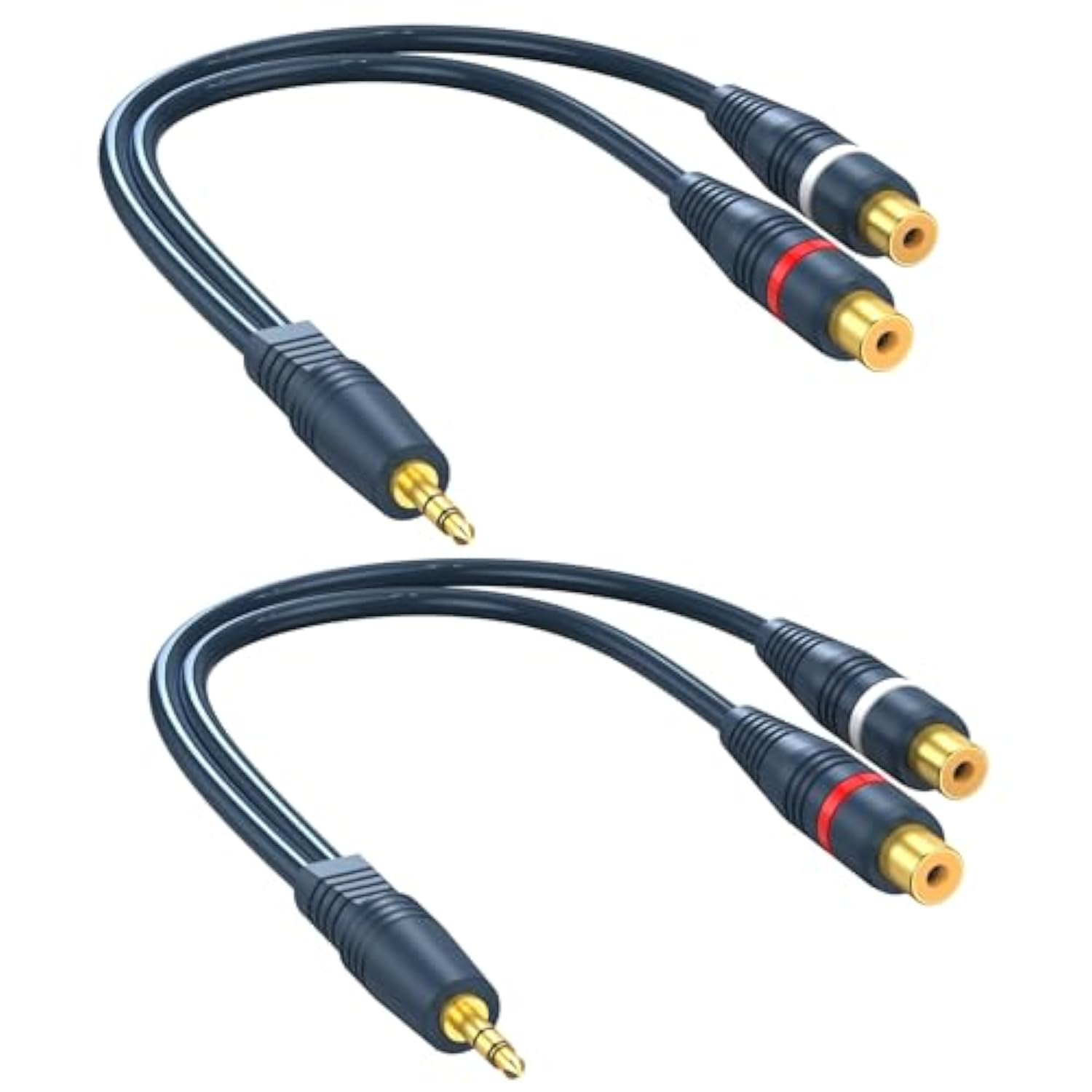 3.5Mm To Rca 1 Male To 2 Female Rca To 3.5 Mm (1/8 Inch) Aux Headphone Jack Y