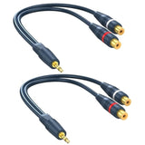 3.5Mm To Rca 1 Male To 2 Female Rca To 3.5 Mm (1/8 Inch) Aux Headphone Jack Y