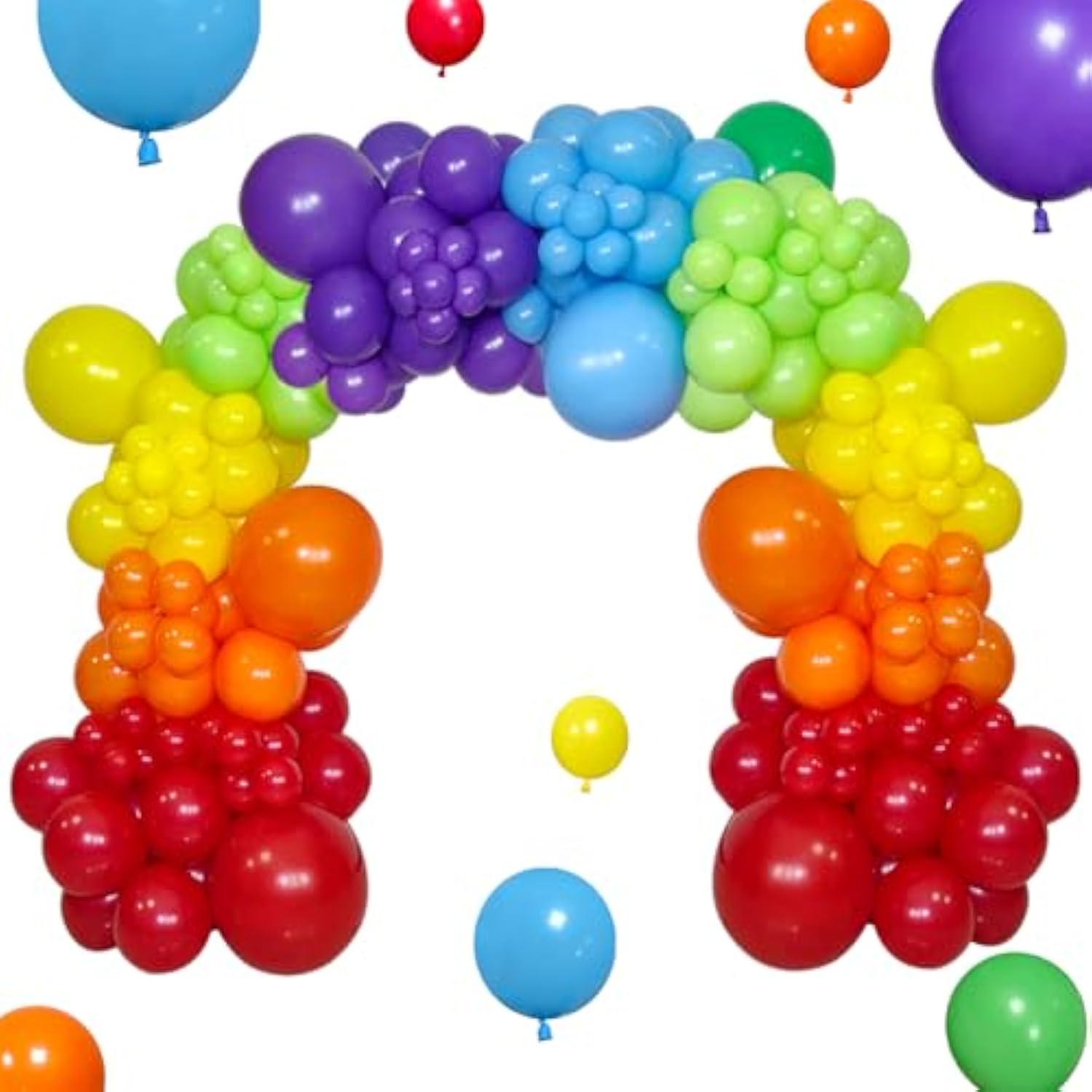 Colorful 111Pc Rainbow Balloon Arch Kit for Parties, Birthdays, Weddings & Celebrations