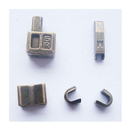 2 Sets Bronze #5 Metal Zipper Head Box Zipper Resucue Slider Zipper Pu