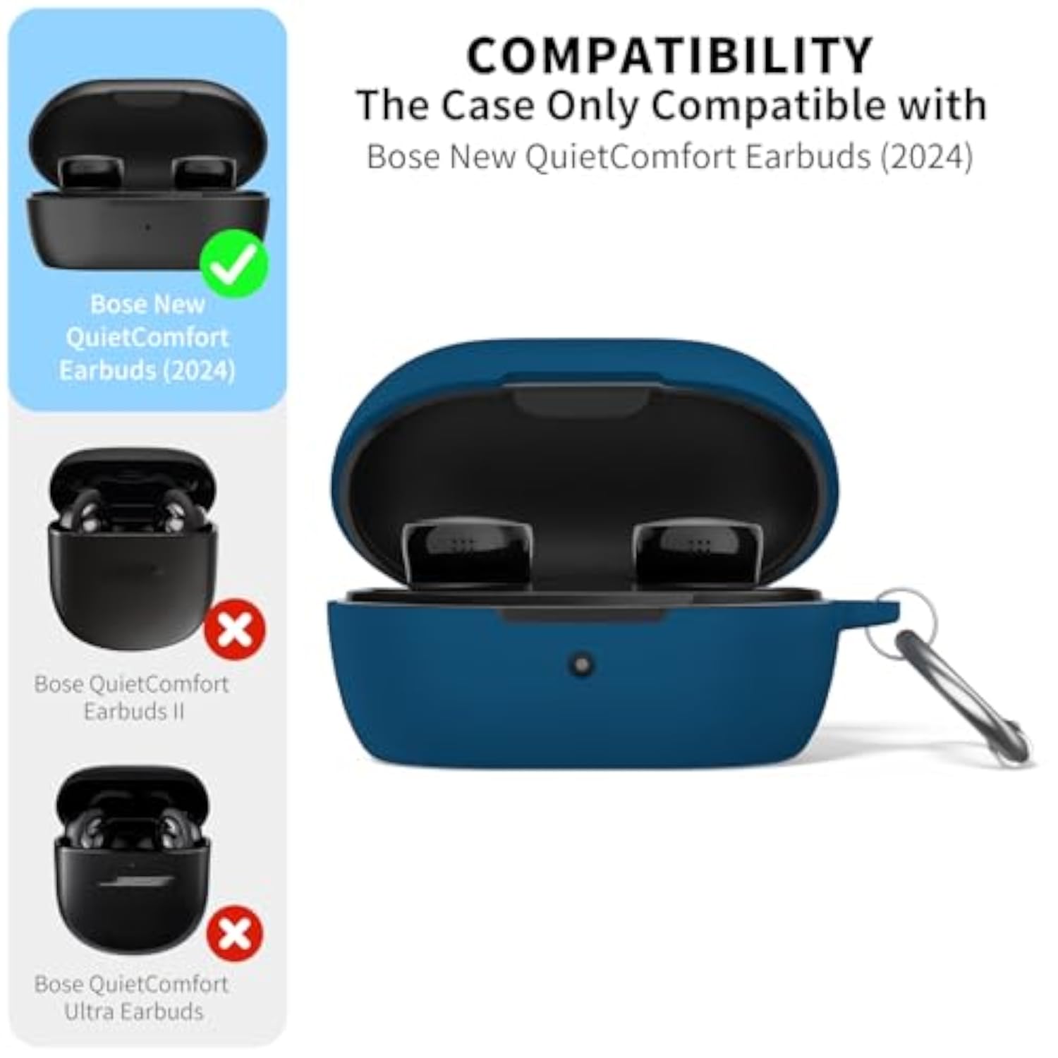 Bose QuietComfort Earbuds 2024 Silicone Case Cover, Blue