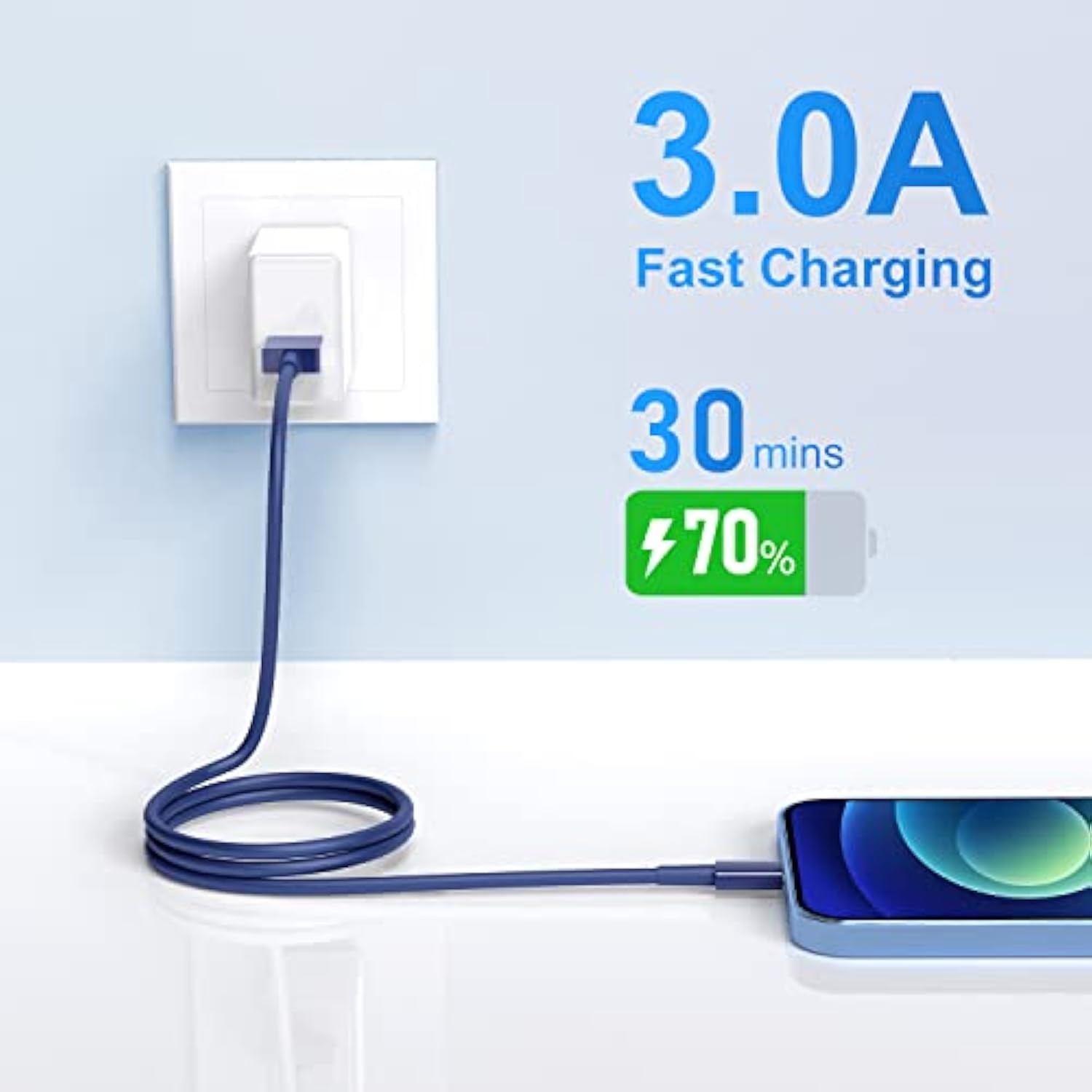 For Iphone Charger Cord Lightning Cables, Original 2023 Upgraded [3Pack 3Ft] Mfi Certified Usb A Charging Cable For Iphone 13 12 11 Mini Pro Xr Xs Max X Se 8 7 6 Plus