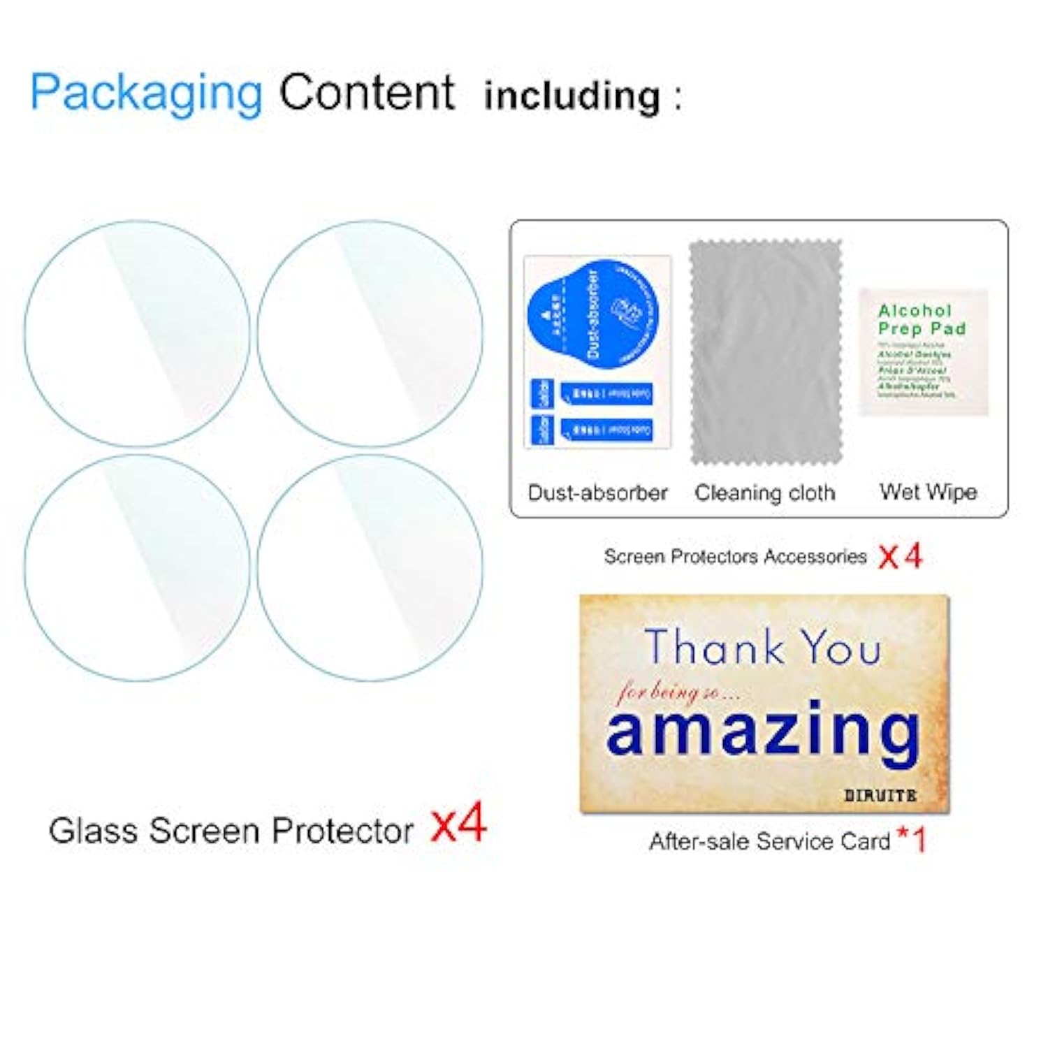 4-Pack For Samsung Gear S3 Frontier/Classic Screen Protector, 2.5D 9H Hardness Ultra-Thin Tempered Glass Screen Protective Film [Anti-Scratch]