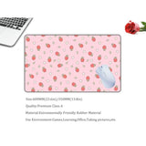 Kawaii Mousepad Cute Strawberry, Pink Gaming Deskmat, Anime Aesthetics Desk Mat, Strawberry Pastel Peach Yoghurt Kawaii Desk Pad, Cute Large Mouse Pad Mouse Mat