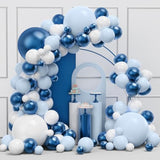 Blue & White Balloon Garland Kit – 134pcs for Baby Shower, Birthday and Winter Party Decor