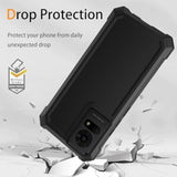 TCL K23 K24 T50LE Case with Tempered Glass Black Silicone Cover