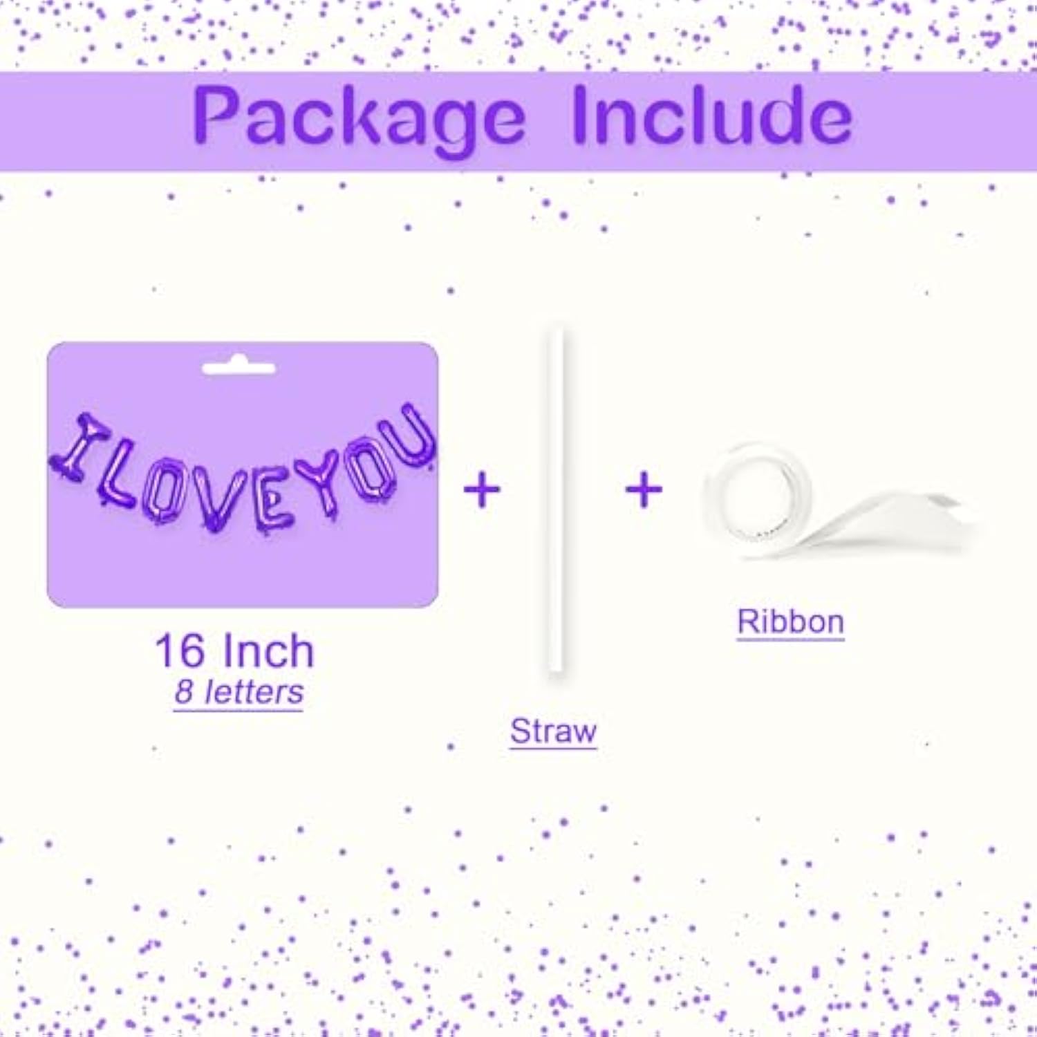 16 Inch I Love You Balloons Purple, I Love You Banner Letters Foil Balloons For Valentine Decorations For Him Her Home Love Wedding Anniversary Birthday Party Bridal Shower Decorations Supplies