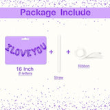 16 Inch I Love You Balloons Purple, I Love You Banner Letters Foil Balloons For Valentine Decorations For Him Her Home Love Wedding Anniversary Birthday Party Bridal Shower Decorations Supplies