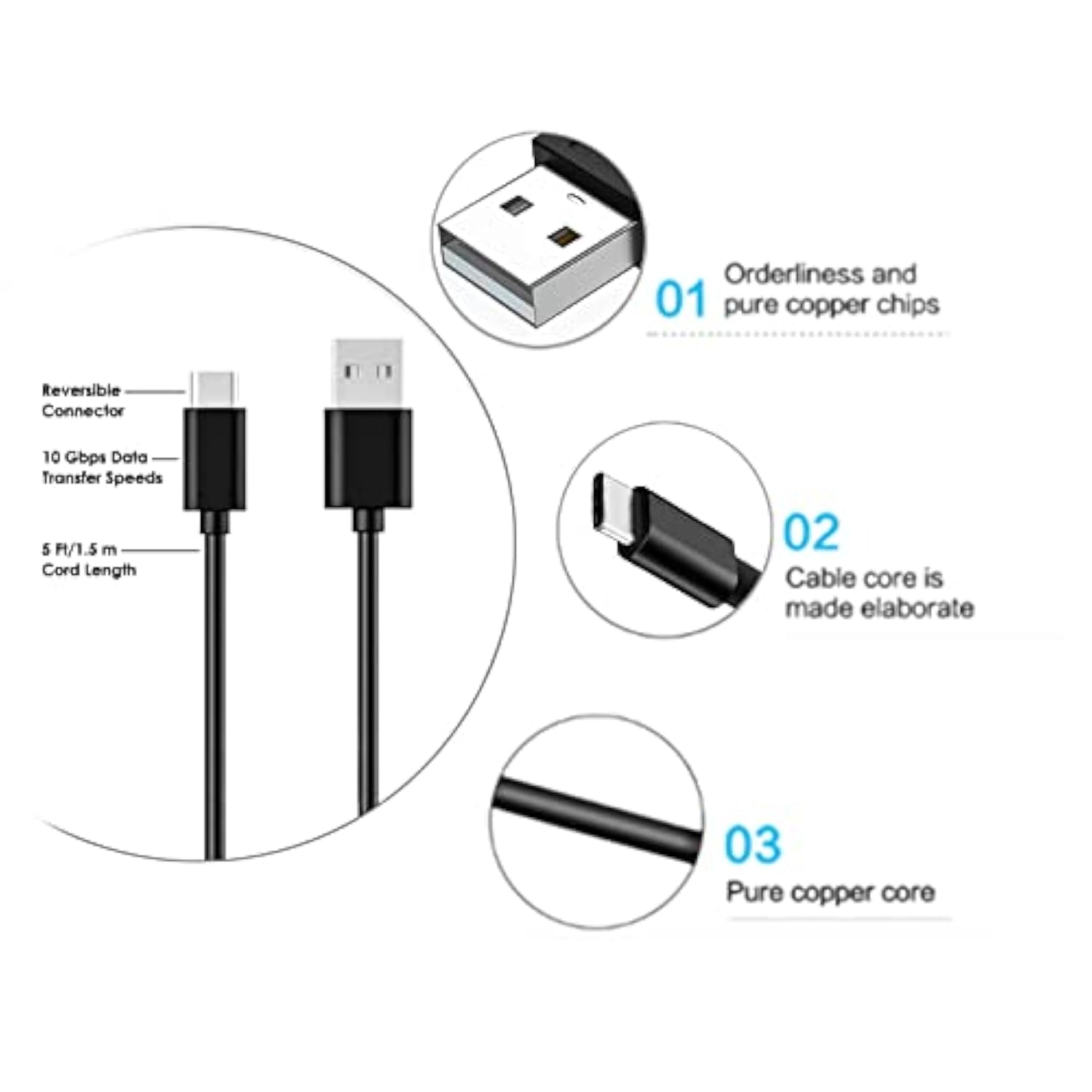 5Ft Usb-C Charger Cord Charging Cable Compatible With Barnes & Noble Nook Glow