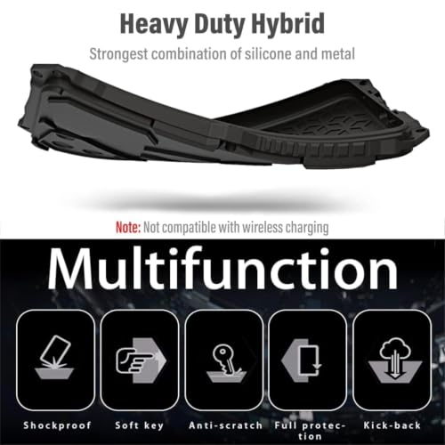 Armor Phone Case for iPhone 17 Pro Max Military Grade Cover 360 Full Protection Heavy Duty Hybrid Metal Bumper Built-in Silicone Shockproof with