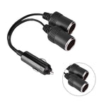 Dual Double Socket 12V Car Cigarette Lighter Adapter Car Cigarette Lighter Splitter 13×9×5 12V 24V Car Charger Plug Male To 2-Way Female Cigarette Socket Extension Cord Cable