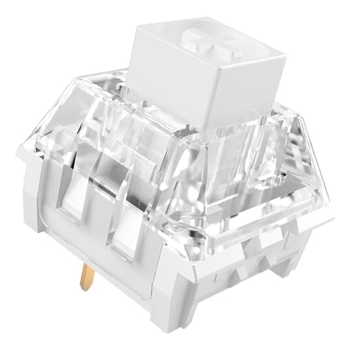 Kailh Box White Mechanical Keyboard Switches,3-Pin 45Gf Clicky/Speed Typing/Gaming/Waterproof Switches(72Pcs,Kailh Box White)
