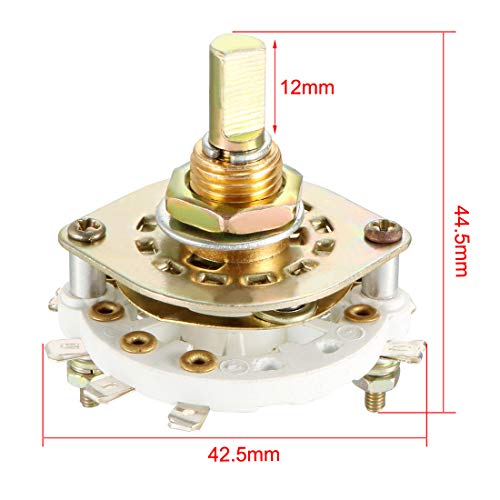 2P3T 2 Pole 3 Throw Single Deck Band Channel Rotary Switch Selector With Plastic Knob