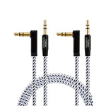 CableCreation 2-Pack 3.5mm Audio Cable 3FT/0.9m, 90 Degree Stereo Jack 3.5mm Aux Cable for Headphone, Phone, 2018 Mac mini, Surface Dock, iPhones, Speaker, Tablets, Laptops, Car Stereo & More