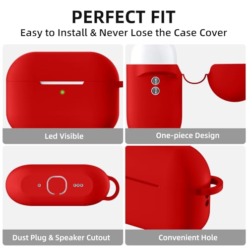 for AirPods Pro 3 Case, Soft Silicone Protective Cover Compatible with  AirPods Pro 3 Case 2025 with Keychain for Women and Men,Led
