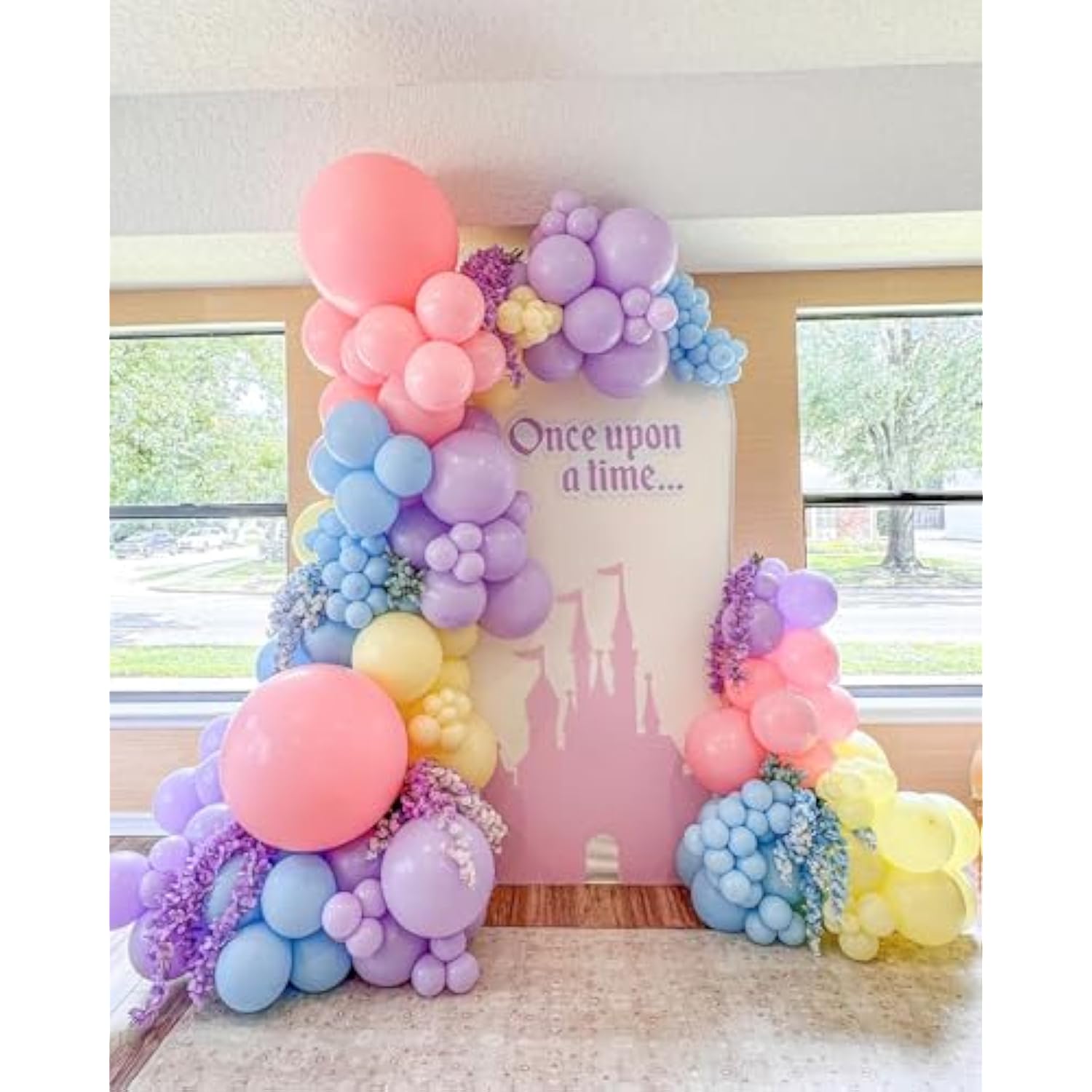 Pastel Princess Balloon Arch Garland Kit For Macaron Balloon For Girls Spring Once Upon A Time Princess Castle Birthday Baby Shower Birthday Party Decorations (Pastel)