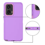 For Moto G Stylus 5G 2024 Case, [Drop Protection] Full Body Shockproof Grip Plastic Bumper Tpu 3-Layers Durable Solid Phone Sturdy Hard Cover [Purple]