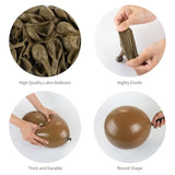 140 Pcs Dark Brown Balloons – 18, 12, 10, 5 Inch for Boho & Halloween Garland