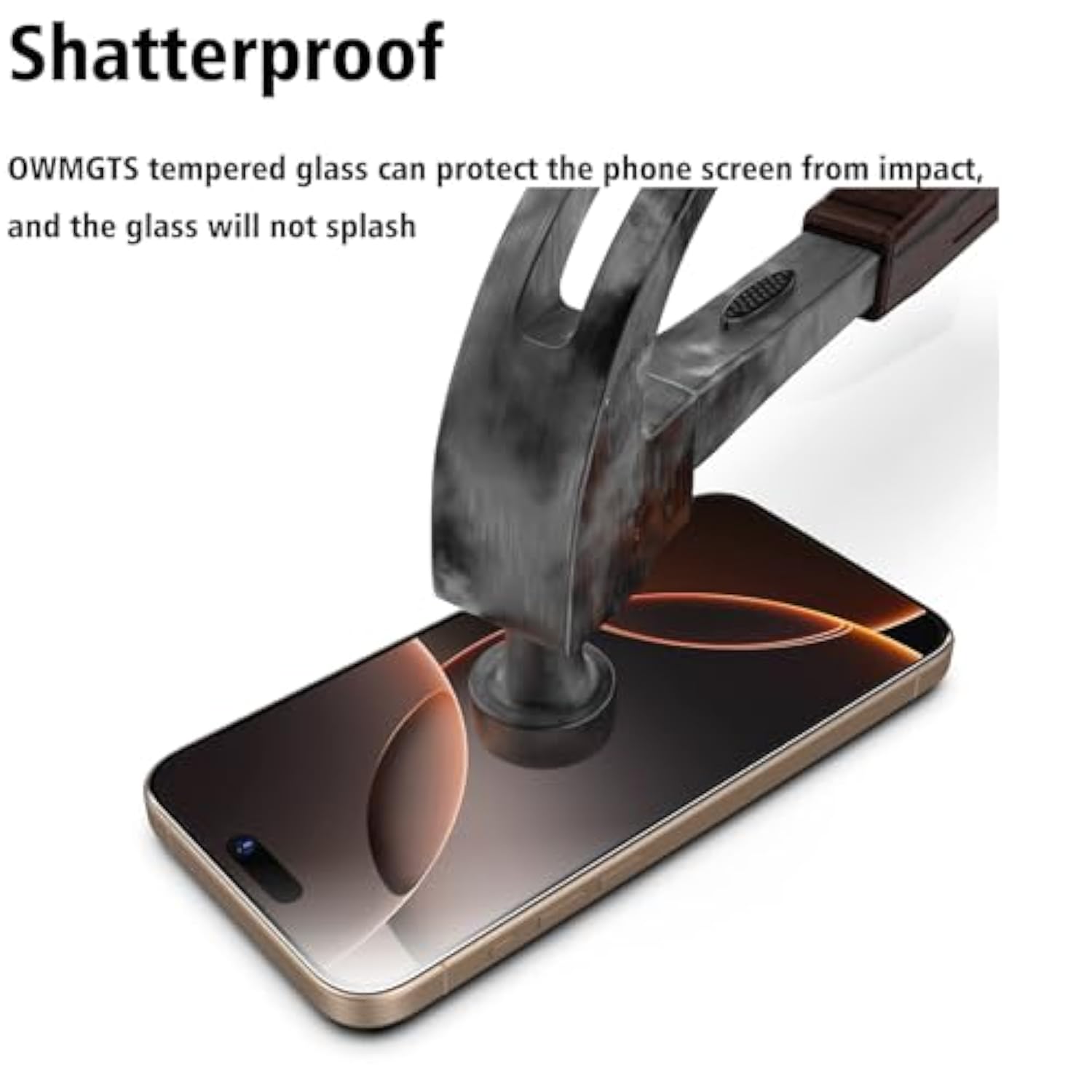 [2+1+2 Pack For Iphone 16 Pro Screen Protector With Camera Lens Protector, [Military Grade Shatterproof], Top 9H Tempered Glass, Full Edge Coverage, With Dust Free Easy Installation Tool