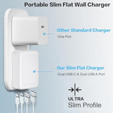 3-Pack Usb C Charger Block, Flat Usb C Charger, 40W 4-Port Pd3.0 Slim Fast Charging Block With Foldable Plug Type C Power Adapter Brick For Iphone 16/15/14/11/12/13 Pro/Max, Ipad, Samsung Galaxy