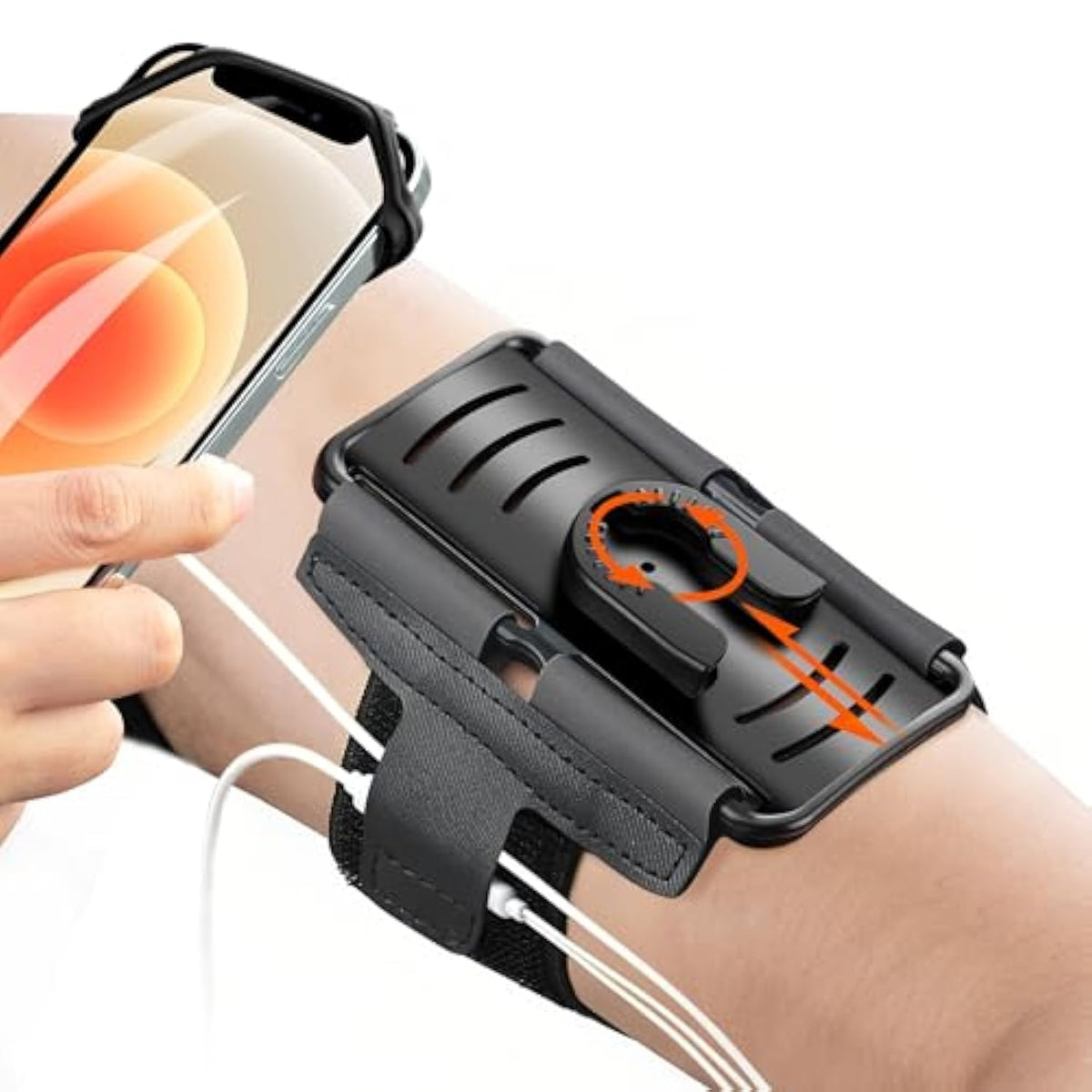 Cell Phone Running Armband - Detachable & 360° Rotatable Universal Cellphone Arm Band For Iphone 16 15 14 13 12 Pro Max Plus Samsung Galaxy Note S24 S23 For Workout Exercising Walking Jogging