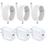 10 Ft Charger For Iphone 17 Charger Fast Charging - 3 Pack 20W Usb C Charger Block & Cable Cord Long Compatible With Iphone 17 Pro Max/ 17 Air/16 15 Pro Max/16 15 Plus/Ipad 11Th Gen 10Th