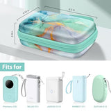Label Maker Case Compatible With Phomemo D30 D35, Nelko P21, Supvan E10, Niimbot D11 D110, Jadens D110, Orgsta S001 - Portable Shockproof Hard Shell Label Printer Carrying Cover, Emerald Marble