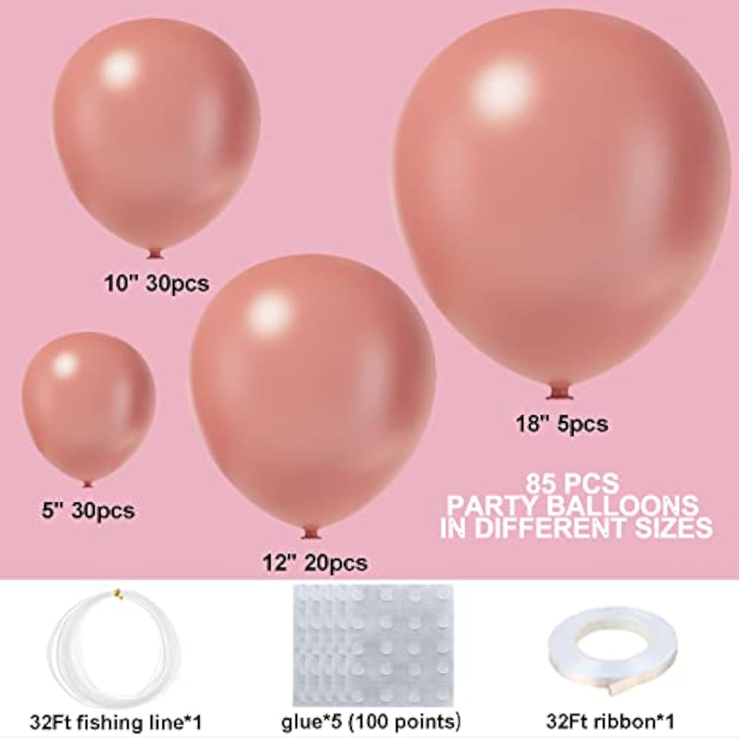 Pastel Pink Balloons 110Pcs Baby Pink Balloon Garland Arch Kit 5/10/12