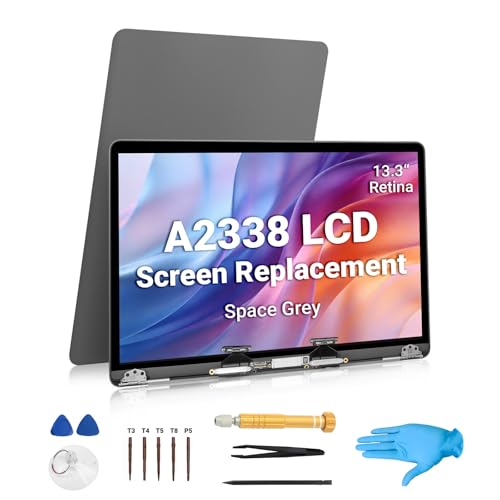 Screen Replacement For Macbook Pro 13.3" A2338 M1 M2 Retina Emc 3578 Emc 8162 Myd83 Myd92 Myda2 Mydc2 Mneq3 Mnep3 2560X1600 Full Lcd Retina Display Assembly With Fix Kitgrey