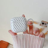 for AirPods 4 Clear Case,Cute Polka Dot Pattern Design with Trendy Keychain Ring,Soft TPU Protective Shockproof Case with Cleaner Kit for Girls Women