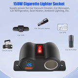 2-In-1 Surface Mount 12V Usb Outlet Cigarette Lighter Socket, Pd 30W And Qc18W Car Usb Port Car Charger With Button Switch Led Voltmeter And 120W Socket, Suitable For Cars, Boats, Rvs And Atvs