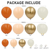 150PCS Fall Balloon Arch Kit Orange Nude Ivory Gold Baby Shower Party Decor