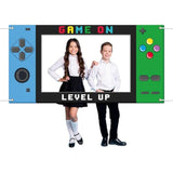 Video game birthday photo prop backdrop and gaming console banner for boys