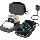 Wireless Charger For Iphone 16 15 14 13 Pro Max Plus - Foldable Charging Pad For Apple Watch Series/Airpods 3 2 Pro/Pro2(Black)