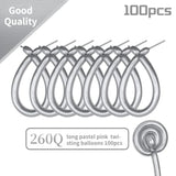 260 Metallic Silver Long Balloons 100pcs for Garland Twisting Party Decor